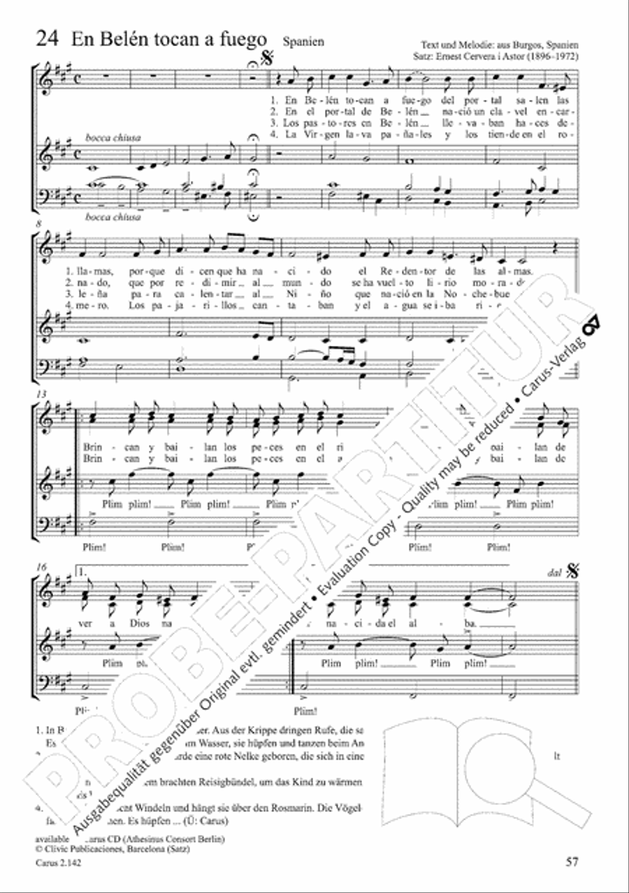 Christmas Carols of the World. Choral collection 4-Part scores gallery preview page 54