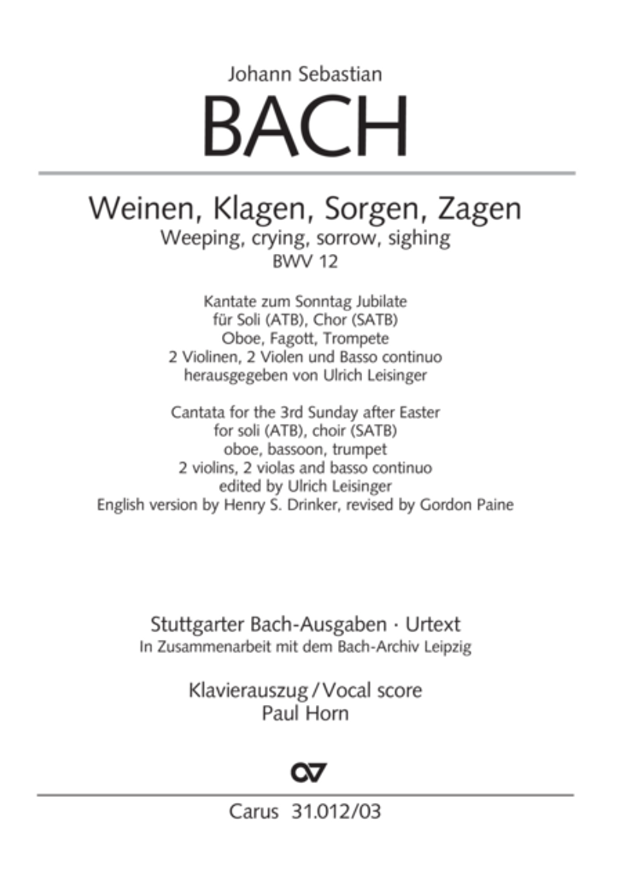 Weeping, crying, sorrow, sighing (Weinen, Klagen, Sorgen, Zagen) ATB scores gallery preview page 2