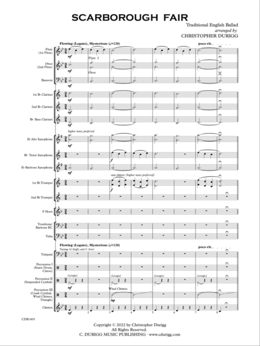 Scarborough Fair (Grade 2.5 Edition) Concert Band scores gallery preview page 5