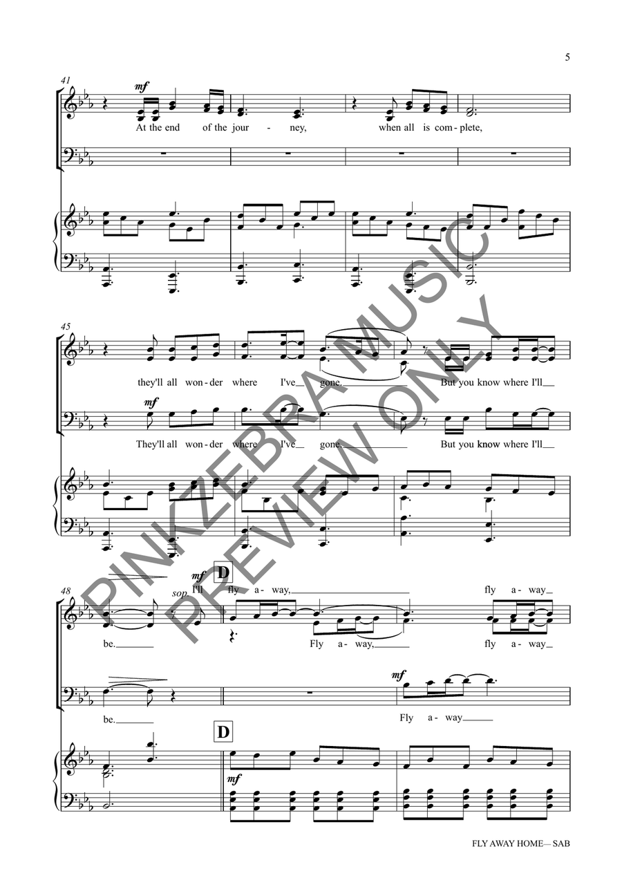 Fly Away Home (SAB) Fly Away Home (SAB) 3-Part scores gallery preview page 6