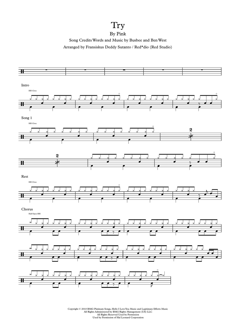 Try Drum Set scores gallery preview page 1