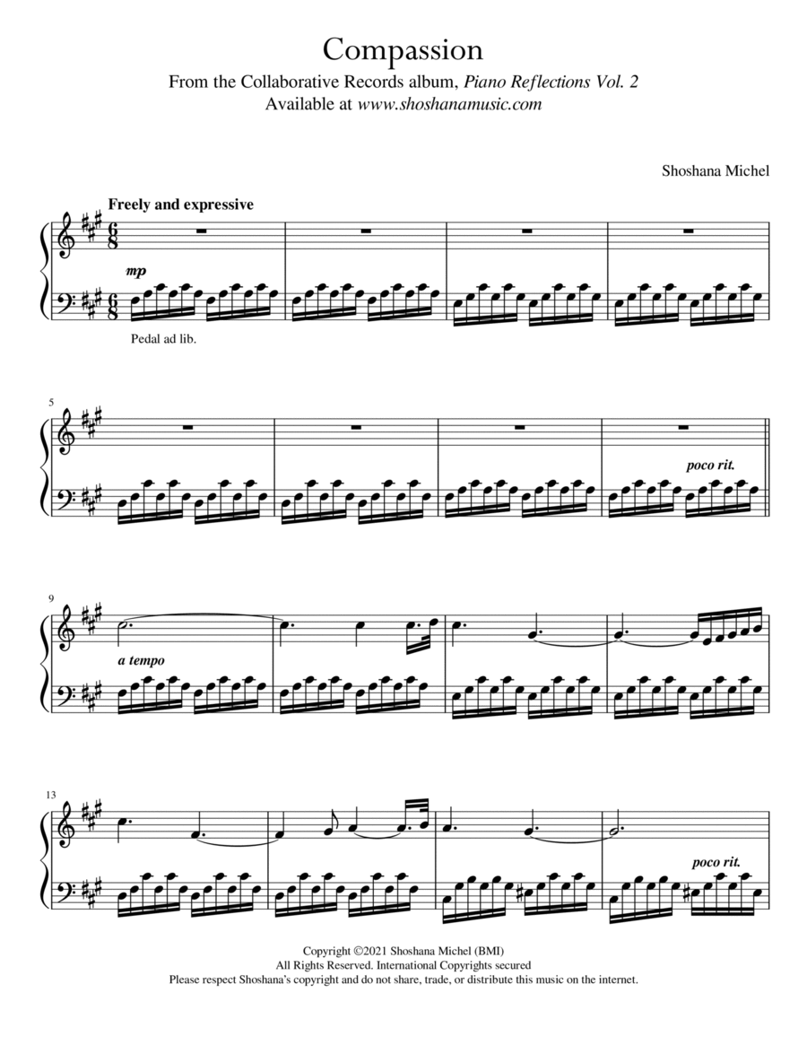 Compassion Piano Solo scores gallery preview page 1