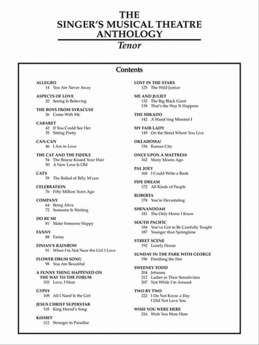 The Singer's Musical Theatre Anthology – Volume 1, Revised Tenor Voice scores gallery preview page 4