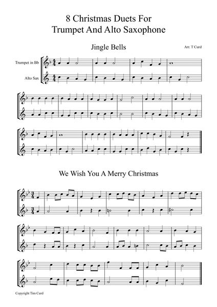 8 Christmas Duets For Trumpet and Alto Saxophone image number null
