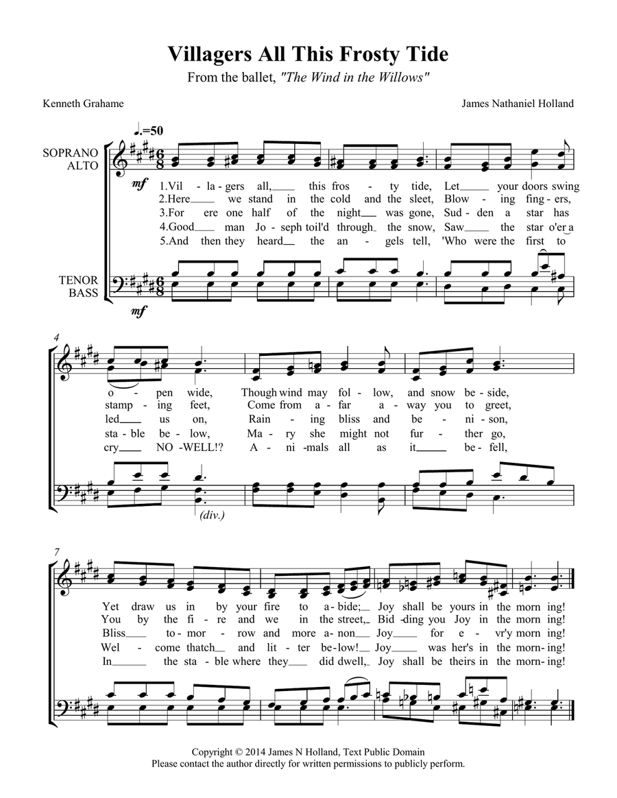 Carol - Villagers All This Frosty Tide Carol - Villagers All This Frosty Tide 4-Part scores gallery preview page 1