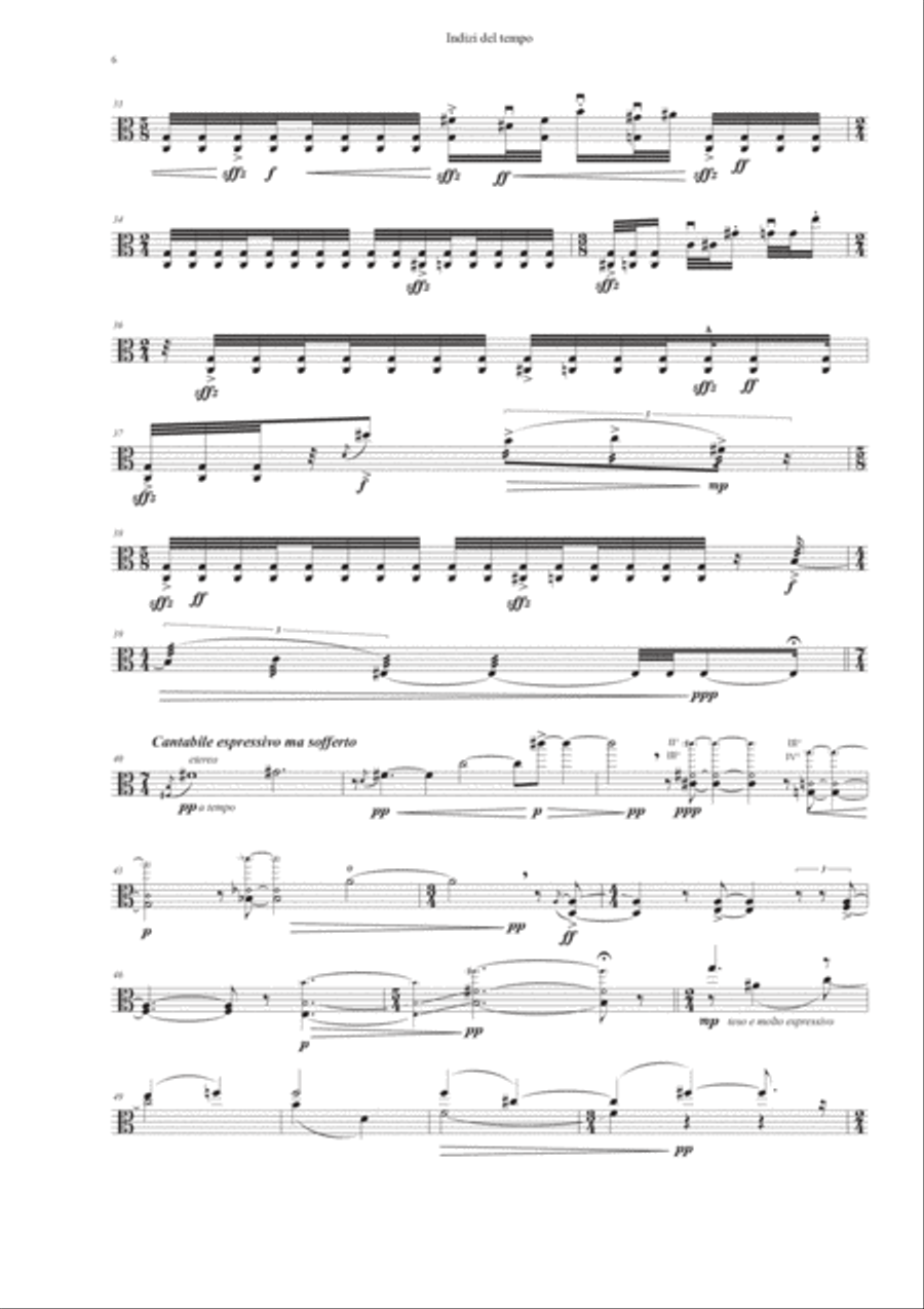 Alessandro Salandrini: INDIZI DEL TEMPO (ES-22-010) Viola Solo scores gallery preview page 6