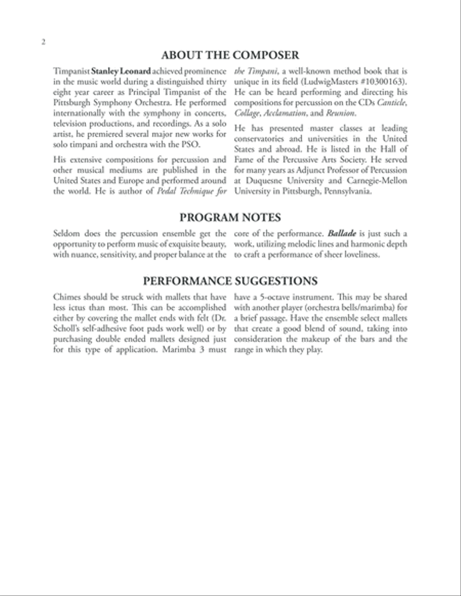 Ballade Percussion scores gallery preview page 2