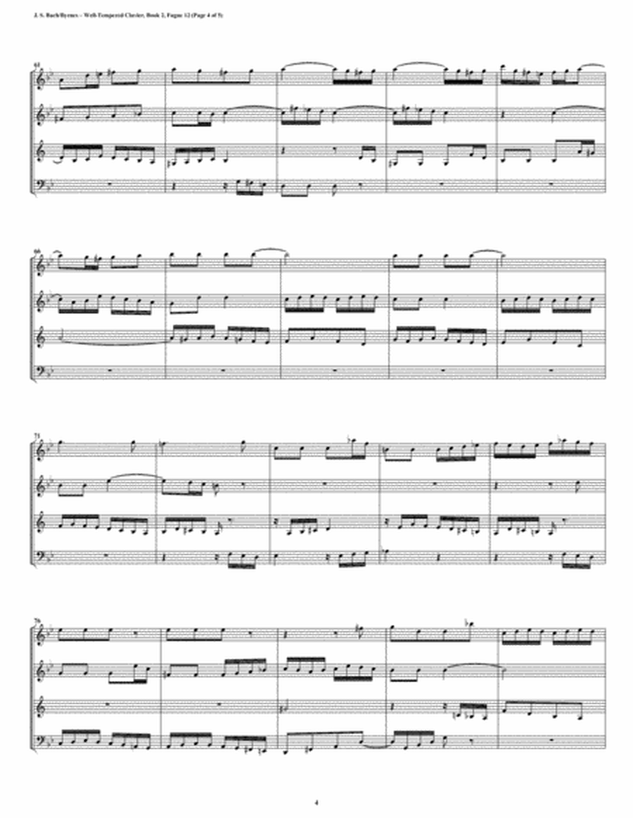 Fugue 12 from Well-Tempered Clavier, Book 2 (Woodwind Quartet) image number null