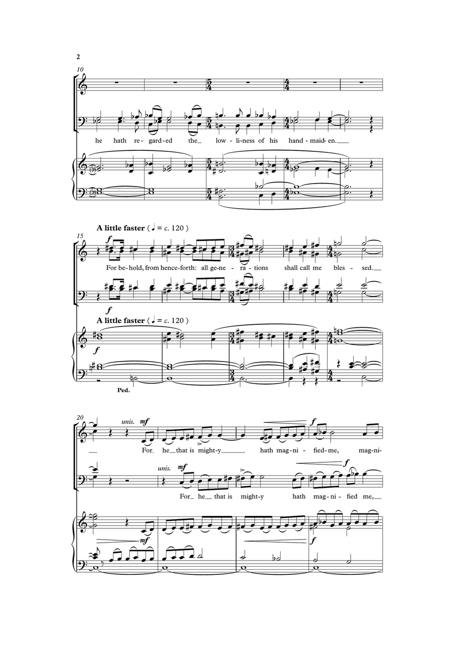 Essex Service (Magnificat and Nunc Dimittis) version for SATB and organ 4-Part scores gallery preview page 2