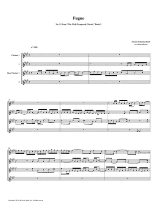 Fugue 19 from Well-Tempered Clavier, Book 2 (Clarinet Quartet)