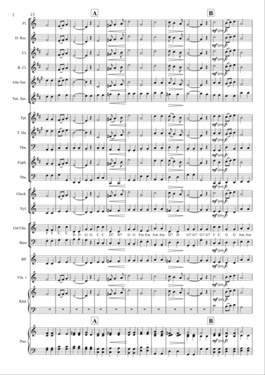 Pomp and Circumstance Marches Nos 1 & 4 (Mixed Ensemble) Large Ensemble scores gallery preview page 2