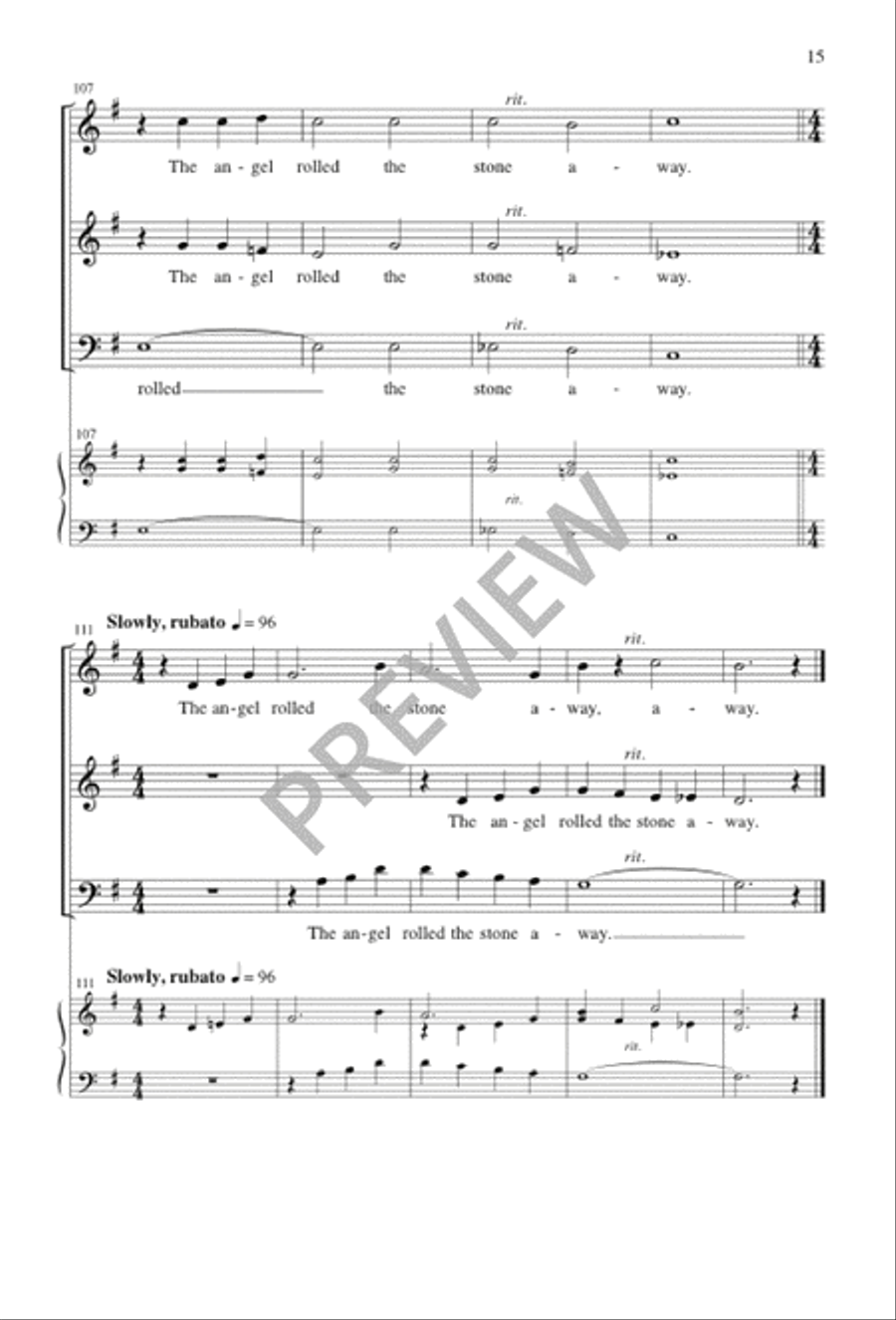 The Angel Rolled the Stone Away 3-Part scores gallery preview page 16