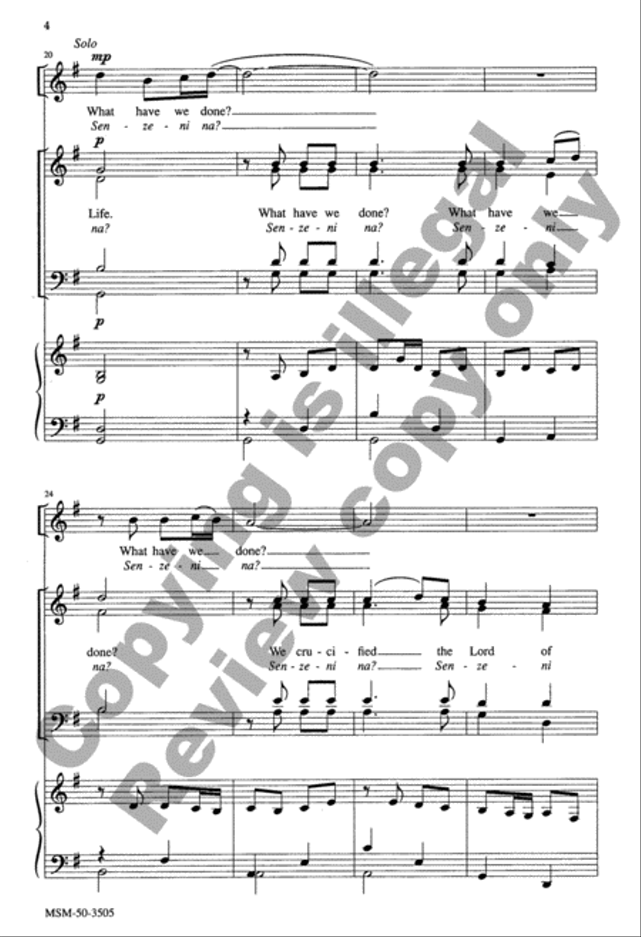 What Have We Done? (Senzeni na) 4-Part scores gallery preview page 4