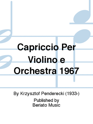 Capriccio Per Violino e Orchestra 1967