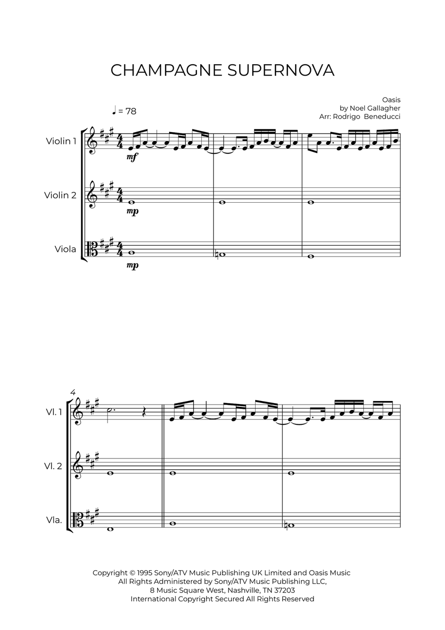 Champagne Supernova String Trio scores gallery preview page 2