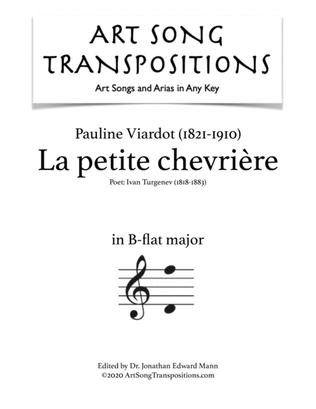 VIARDOT: La petite chevrière (transposed to B-flat major)