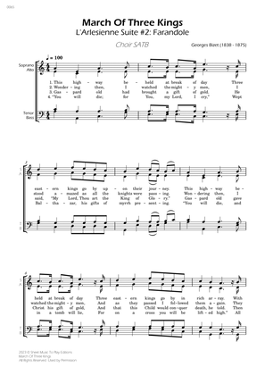 March Of Three Kings - Choir SATB