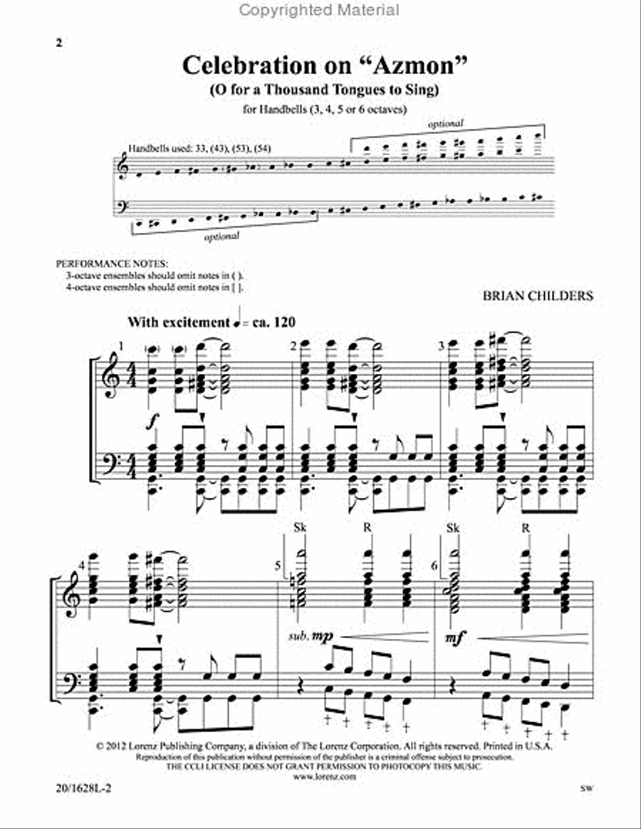 Celebration on Azmon Celebration on Azmon 5-Octaves scores gallery preview page 2