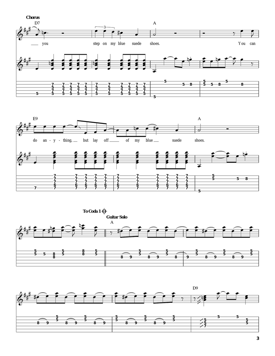 Blue Suede Shoes Acoustic Guitar scores gallery preview page 3