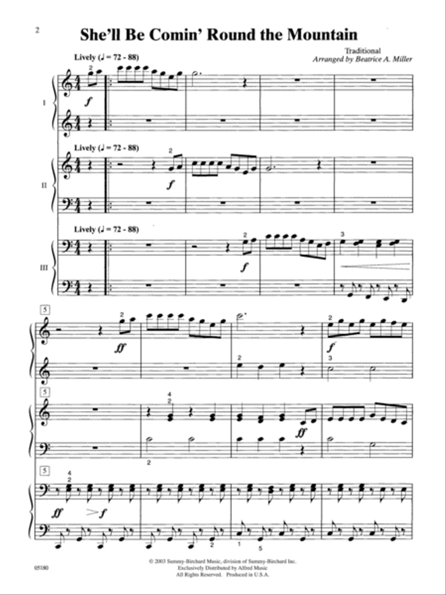 She'll Be Comin' 'Round the Mountain Small Ensemble scores gallery preview page 2