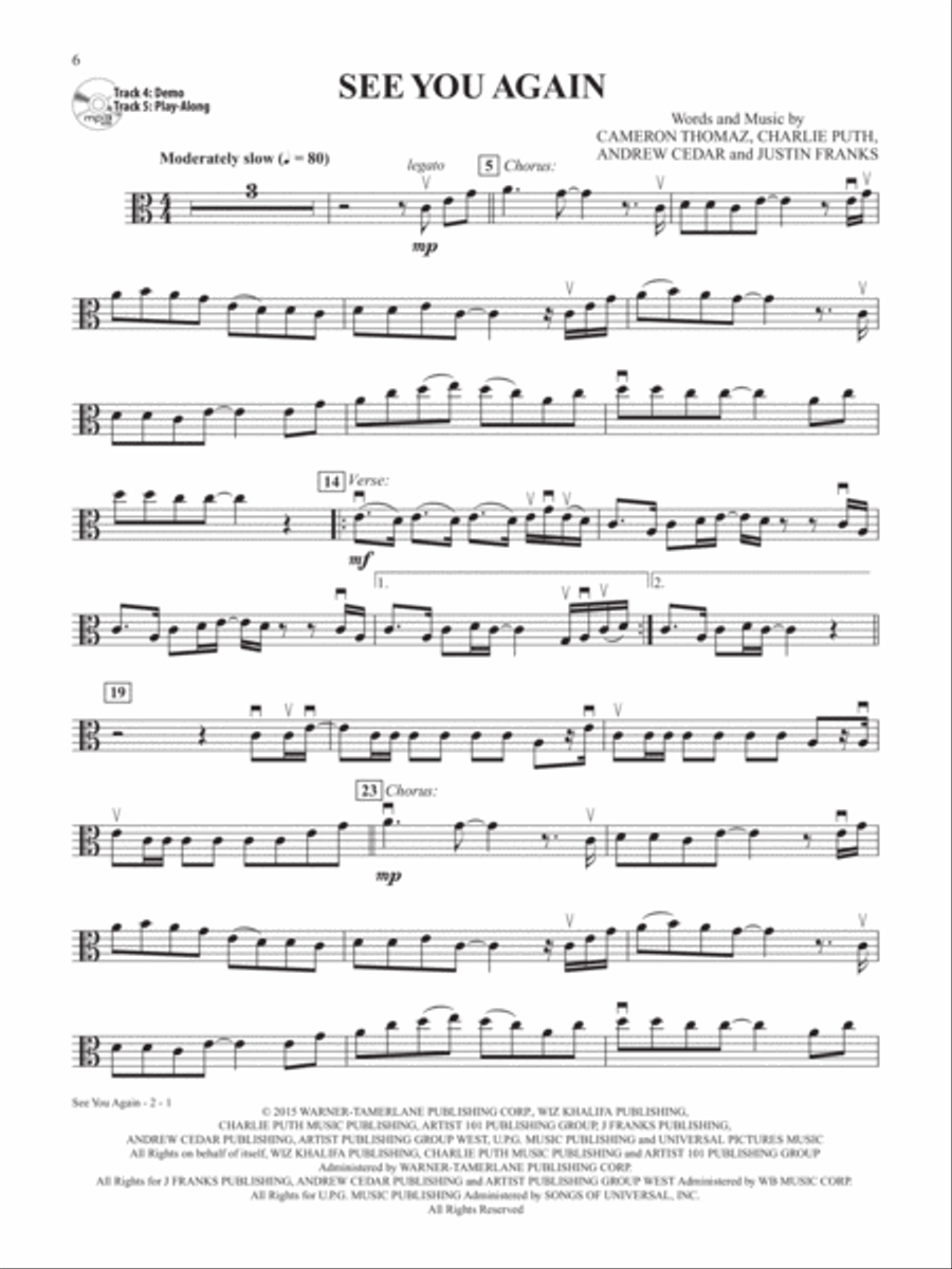 Top Pop & Rock Hits Instrumental Solos for Strings String Orchestra scores gallery preview page 5