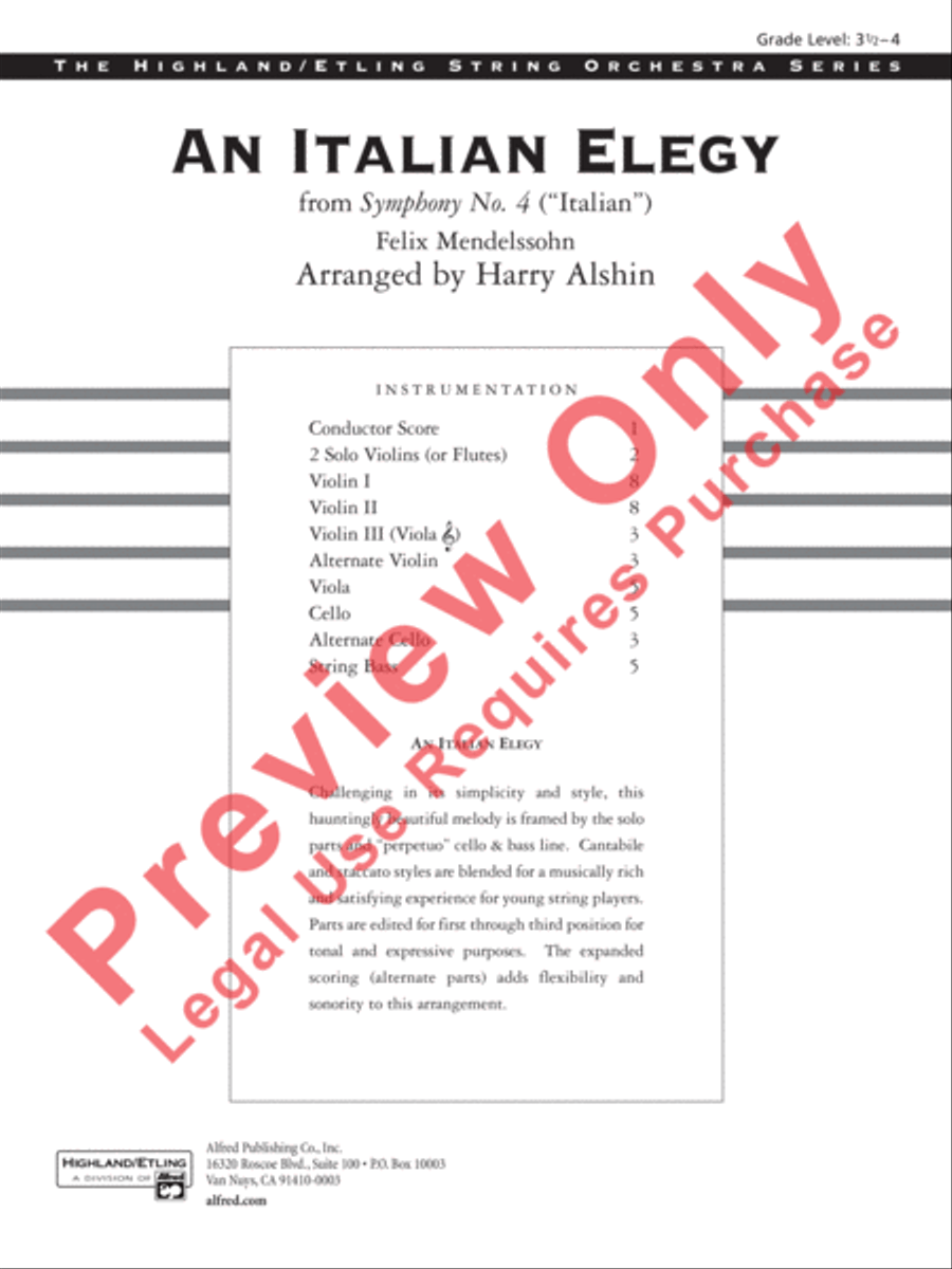 An Italian Elegy String Orchestra scores gallery preview page 2