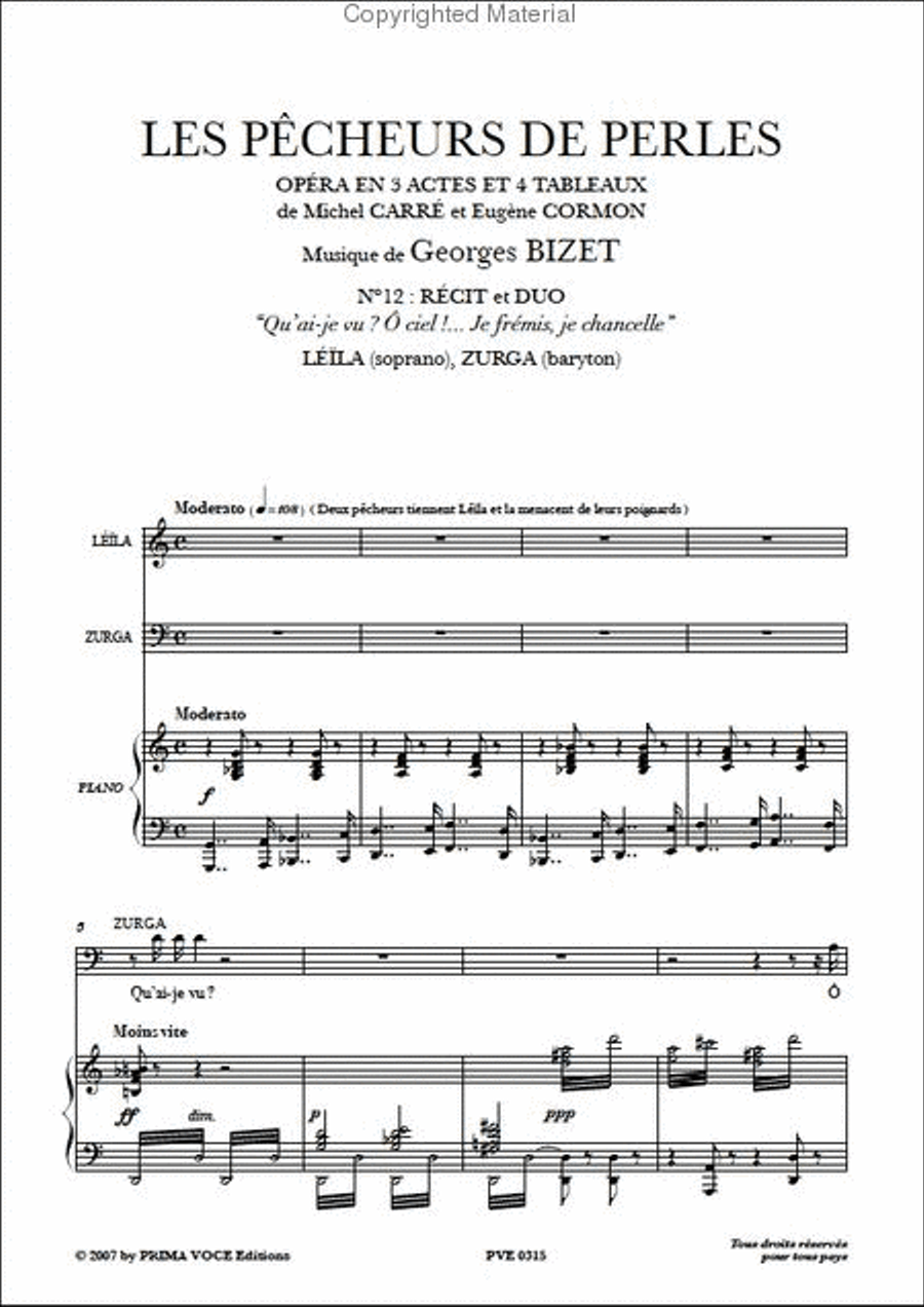 Je fremis, je chancelle from Les Pecheurs de Perles Soprano Voice scores gallery preview page 2
