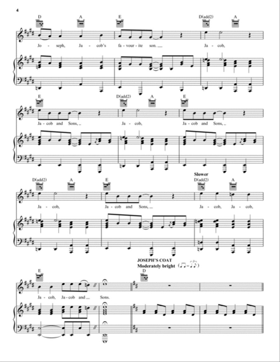 Jacob And Sons/Joseph's Coat Piano, Vocal, Guitar scores gallery preview page 4