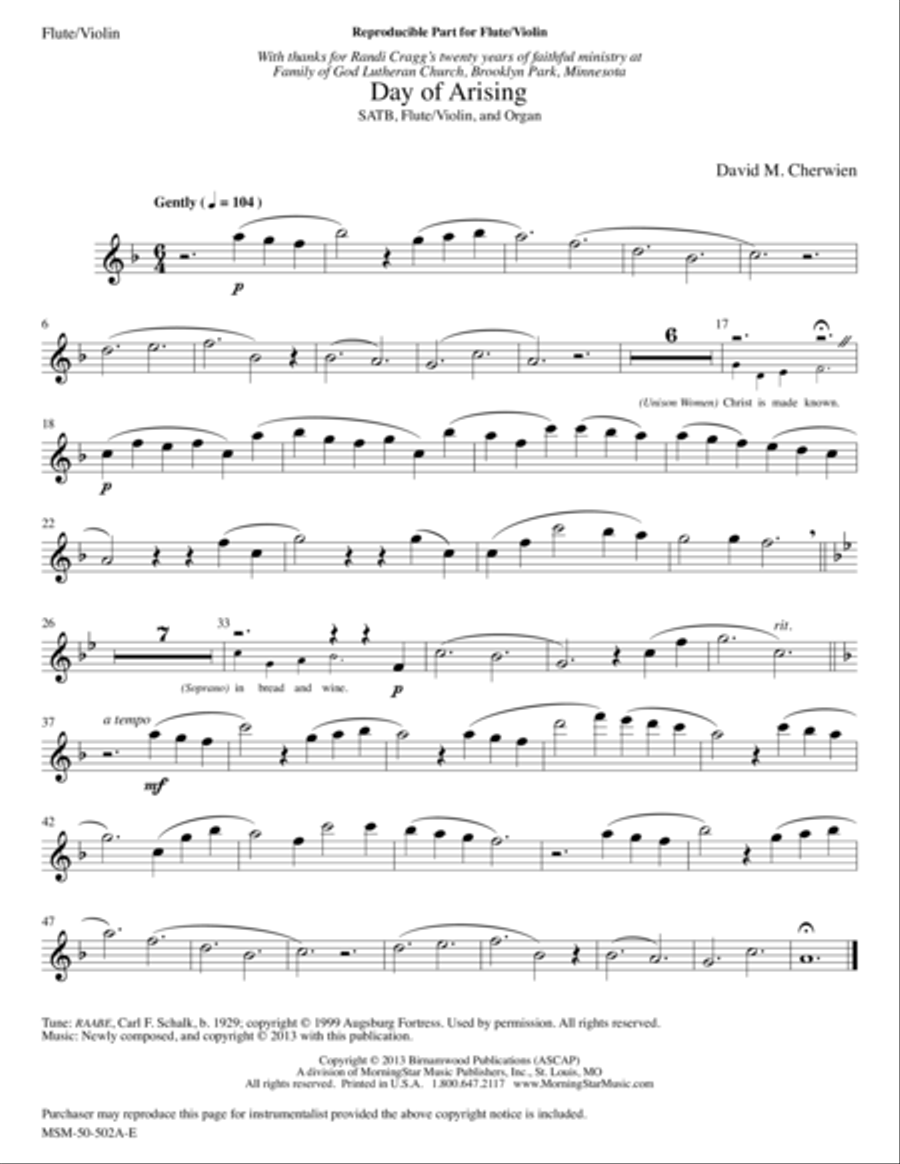 Day of Arising Day of Arising Choir scores gallery preview page 1