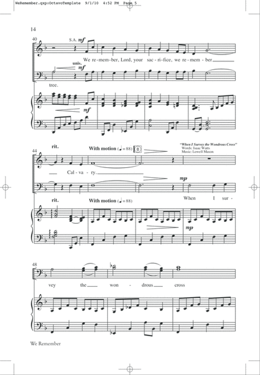 We Remember Calvary (SATB) 4-Part scores gallery preview page 16