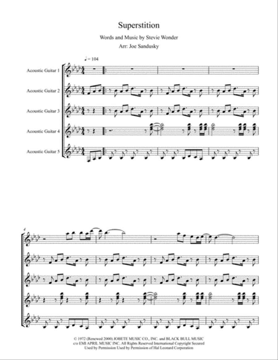 Superstition Large Ensemble scores gallery preview page 1