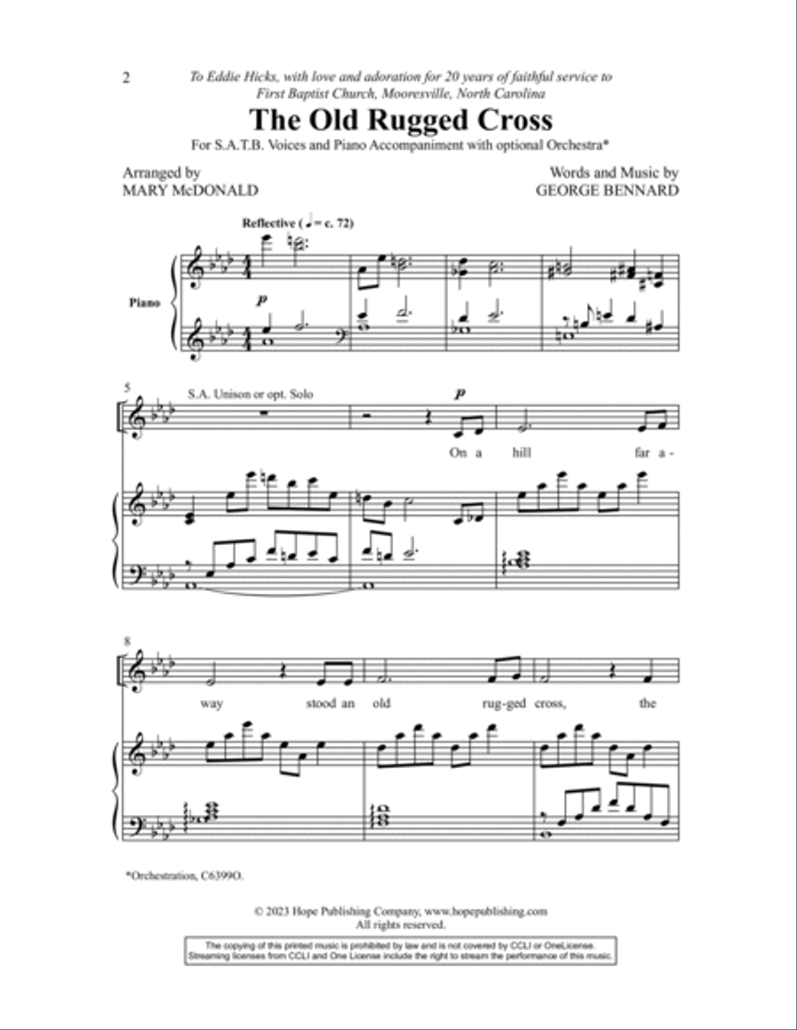 The Old Rugged Cross 4-Part scores gallery preview page 2