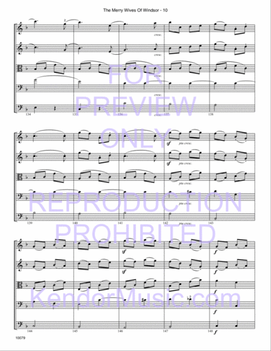 Merry Wives Of Windsor, The (Themes From The Overture) (Full Score) Orchestra scores gallery preview page 12