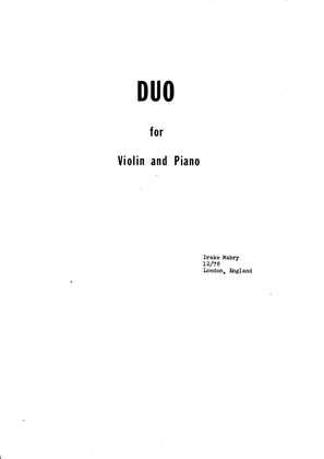 Book cover for Duo for violin and piano