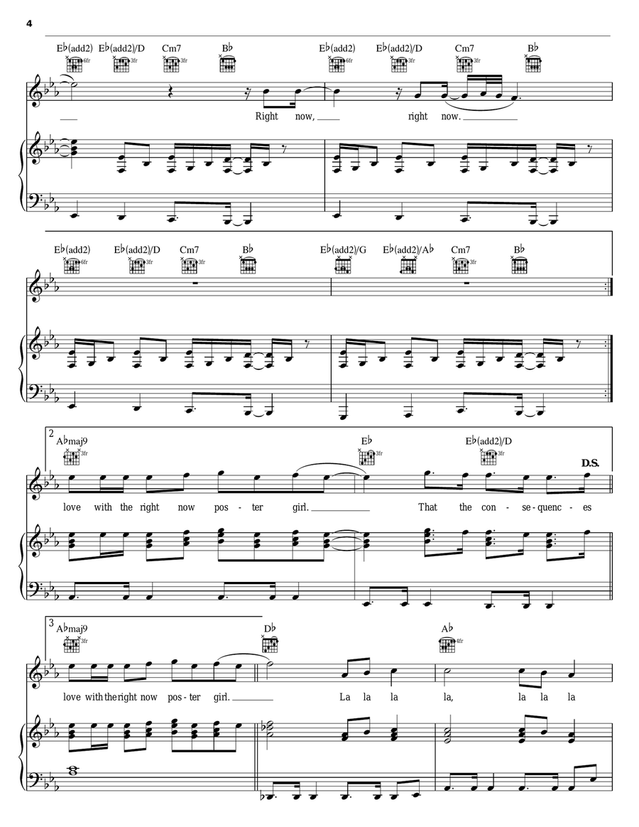 Poster Girl Poster Girl Piano, Vocal, Guitar scores gallery preview page 4