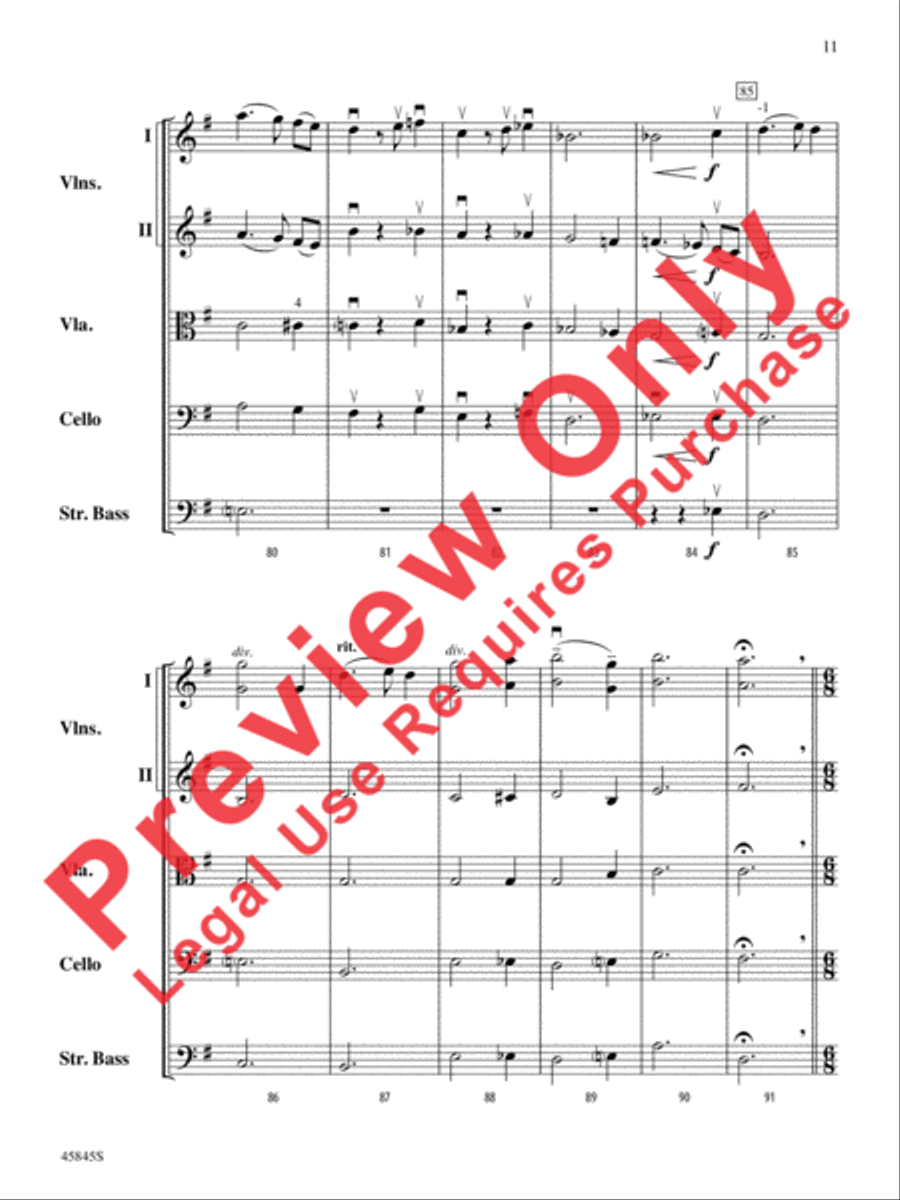 A Percy Grainger Portrait String Orchestra scores gallery preview page 11