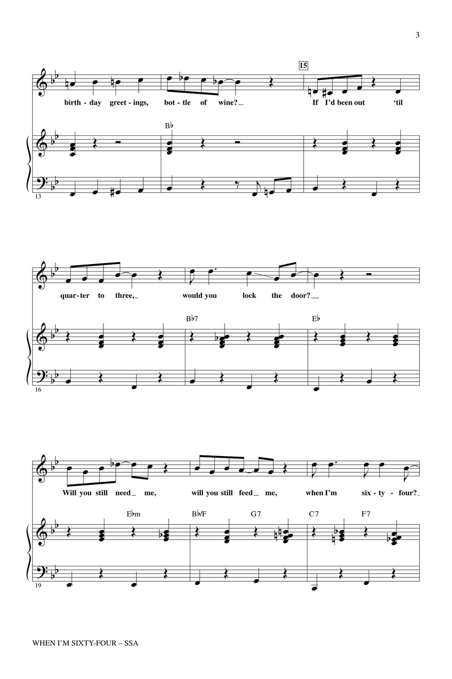 When I'm Sixty-Four SSA scores gallery preview page 2