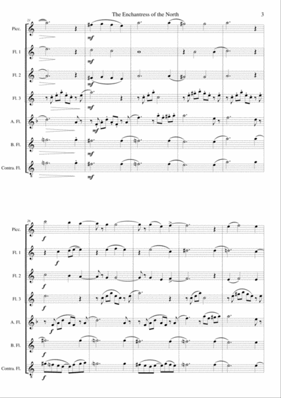 The Enchantress of the North (Incantatrice del Norte) for flute choir Flute Choir scores gallery preview page 3