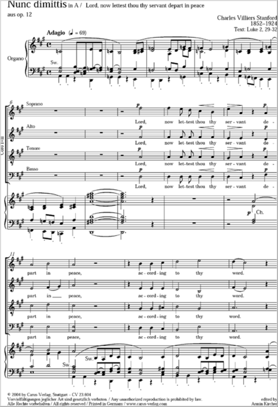 Nunc dimittis in A 4-Part scores gallery preview page 10