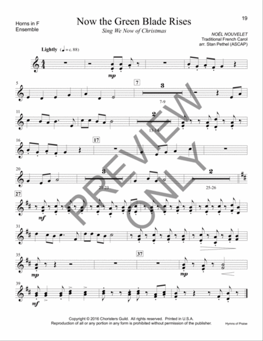 Hymns of Praise - Horn(s) in F Piano Accompaniment scores gallery preview page 3