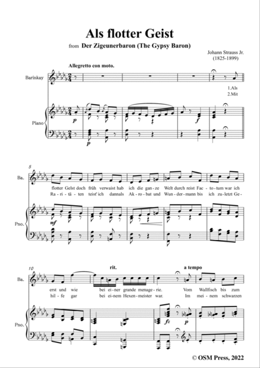 Johann Strauss II-Als flotter Geist,in D flat Major Voice scores gallery preview page 3