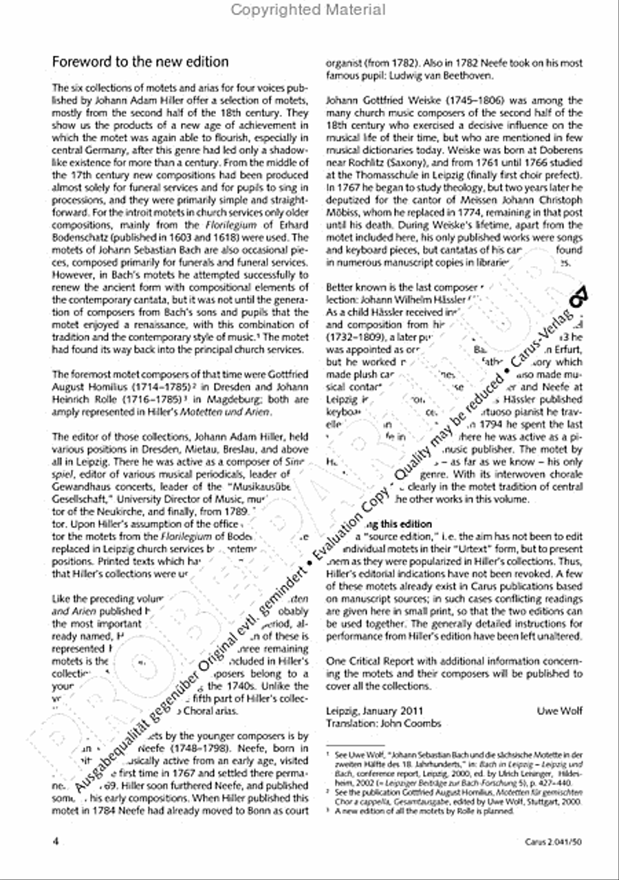 Motets and arias for choirs collected and edited by Johann Adam Hiller, vol. 5 Voice Solo scores gallery preview page 5