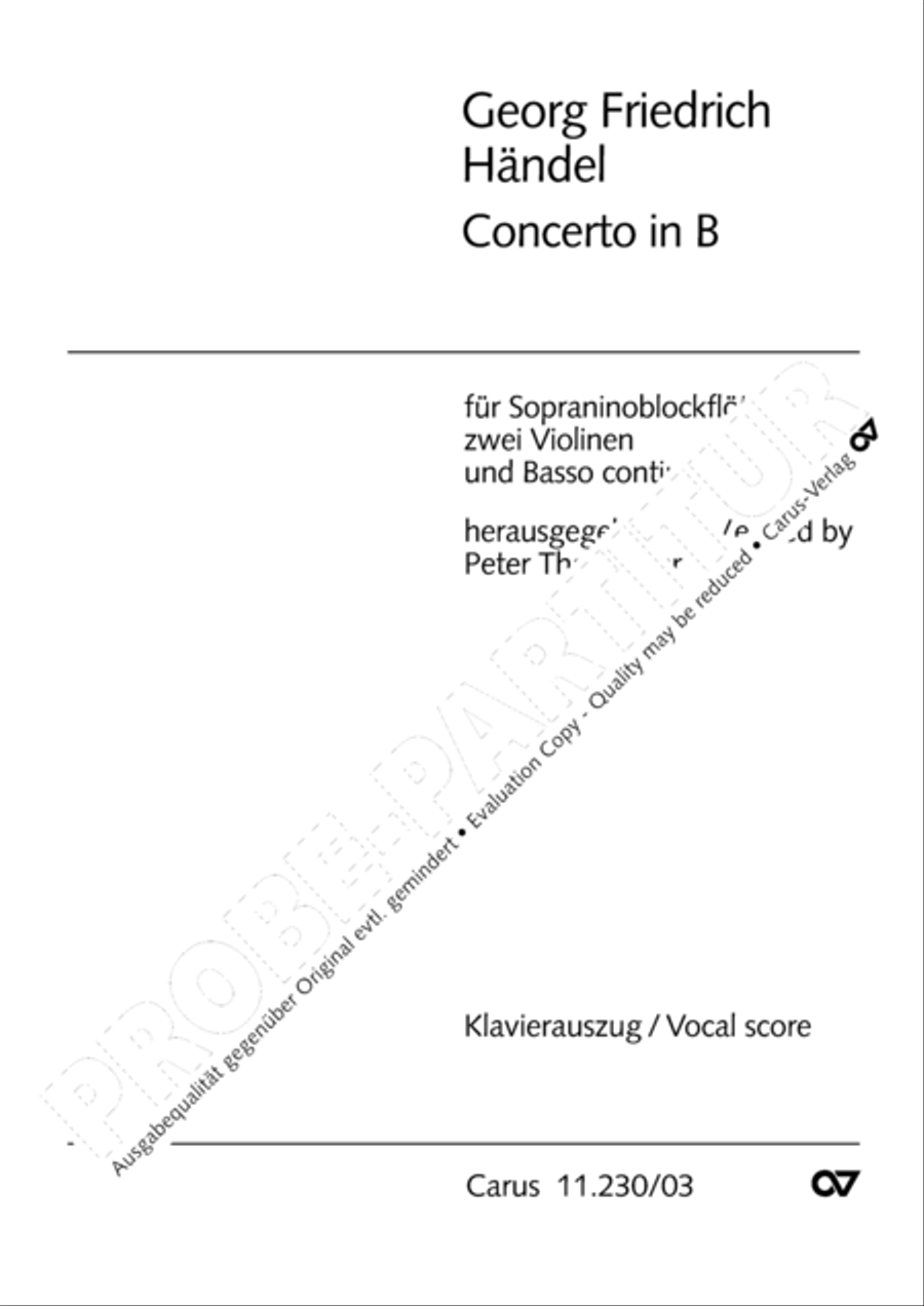 Concerto in B flat major Concerto in B flat major Recorder scores gallery preview page 2