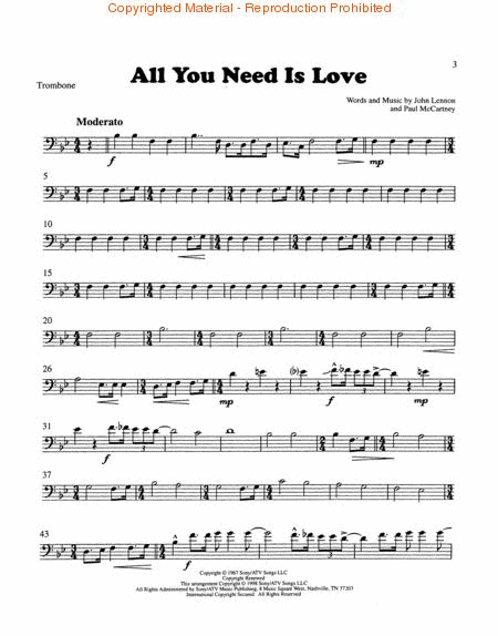 All You Need Is Love by The Canadian Brass Brass Quintet - Sheet Music