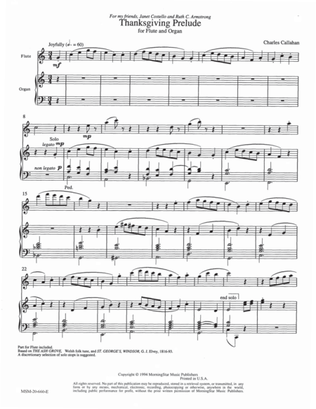 A Thanksgiving Prelude for Flute and Organ (Downloadable)