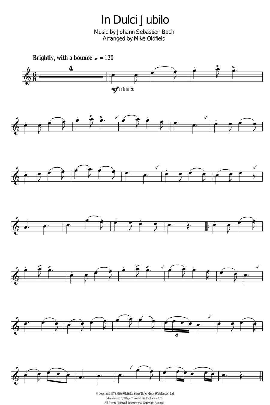 In Dulci Jubilo Flute Solo scores gallery preview page 1