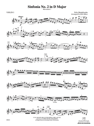 Sinfonia No. 2 in D Major: 1st Violin