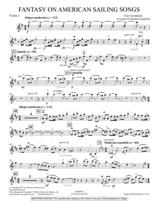 Fantasy on American Sailing Songs - Violin 1