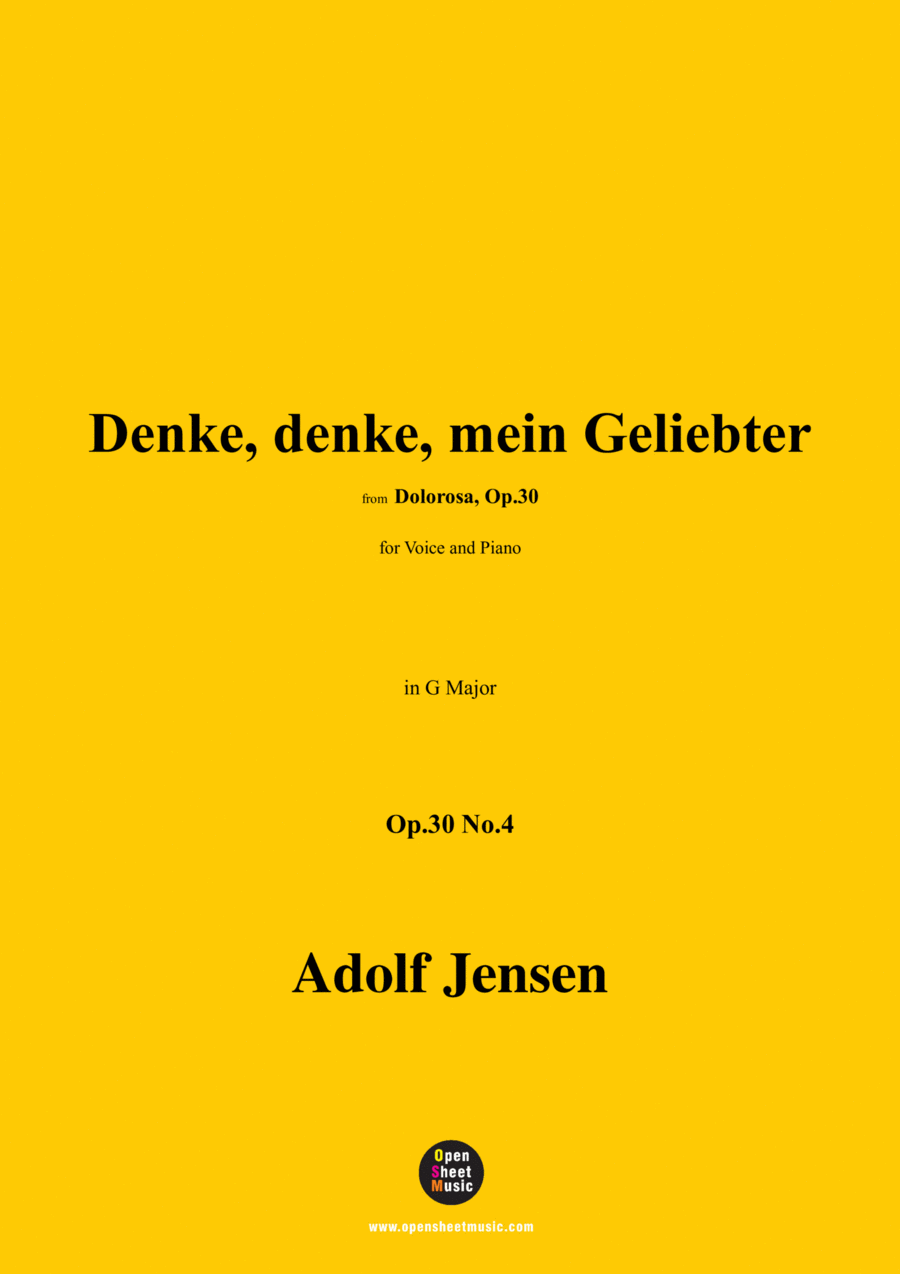 A. Jensen-Denke,denke,mein Geliebter,Op.30 No.4,in G Major Voice scores gallery preview page 1