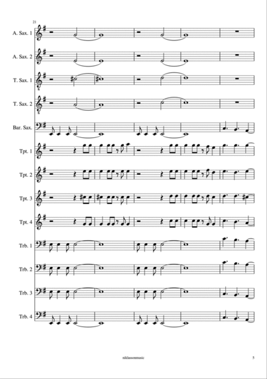 Tom Sawyer Tom Sawyer Jazz Ensemble scores gallery preview page 5